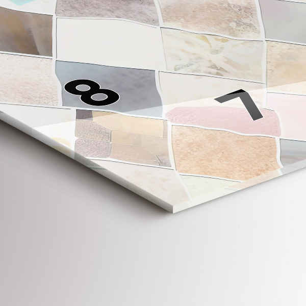 Ceas orizontale de perete din sticlă Placi colorate