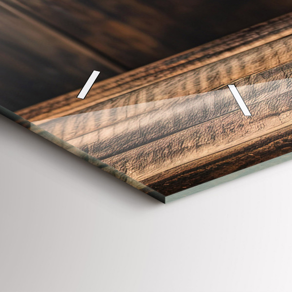 Ceas orizontale de perete din sticlă O cană de cafea