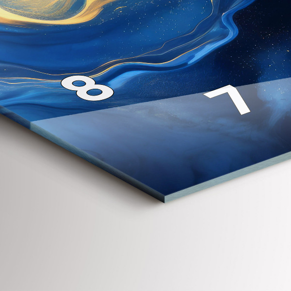 Ceas orizontale de perete din sticlă Marmură albastră