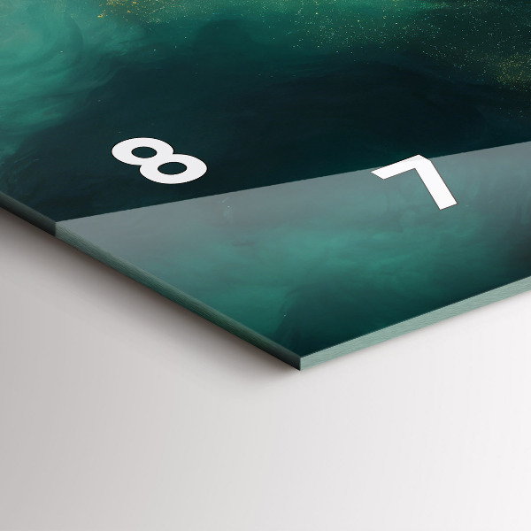 Ceas orizontale de perete din sticlă Marmură verde