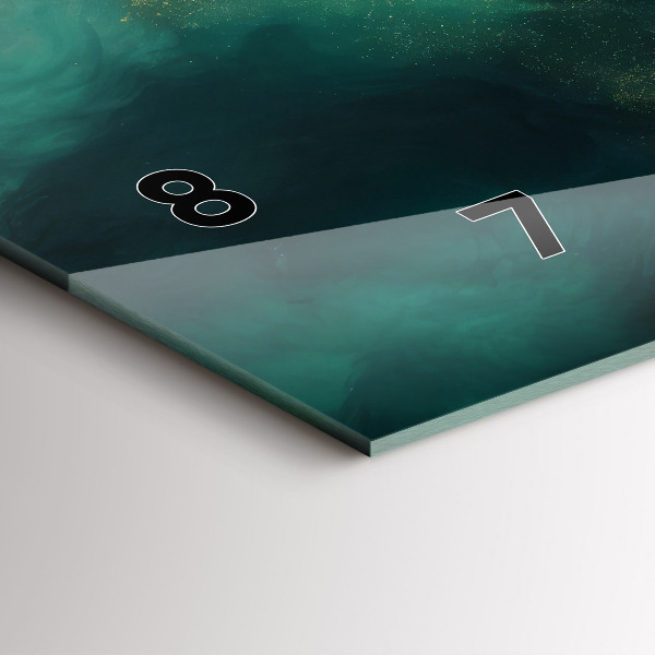 Ceas orizontale de perete din sticlă Marmură verde