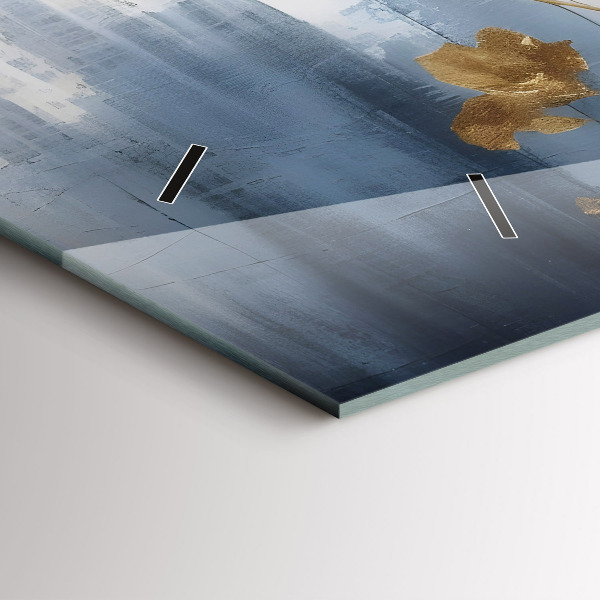 Ceas orizontale de perete din sticlă Flori abstracte