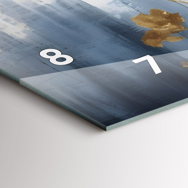 Ceas orizontale de perete din sticlă Flori abstracte