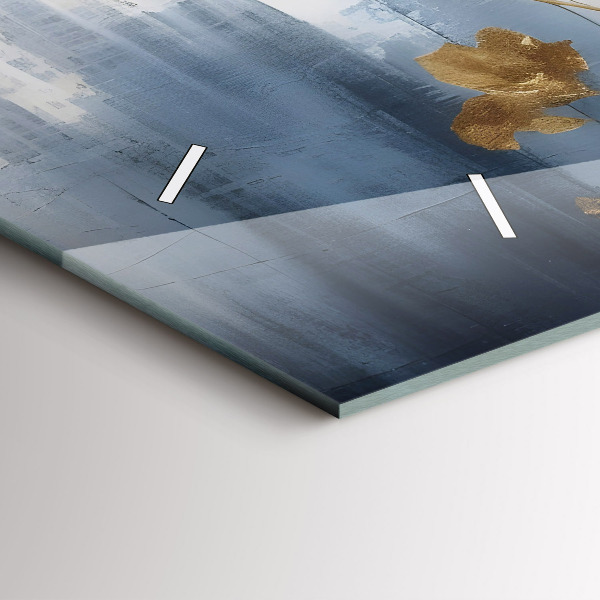 Ceas orizontale de perete din sticlă Flori abstracte