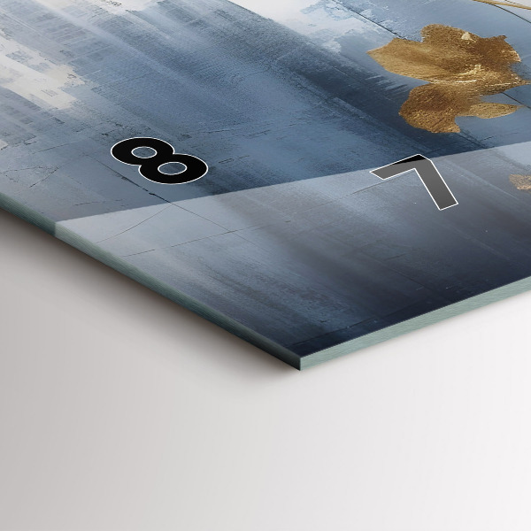 Ceas orizontale de perete din sticlă Flori abstracte