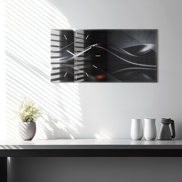 Ceas orizontale de perete din sticlă Abstracția