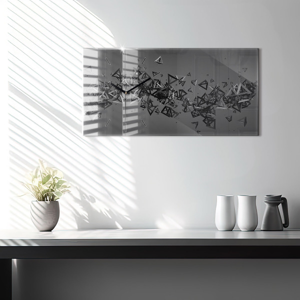 Ceas orizontale de perete din sticlă Abstracția