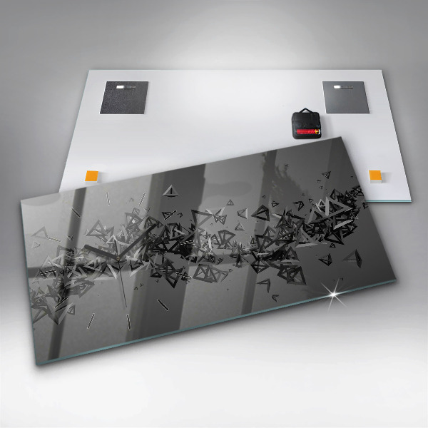 Ceas orizontale de perete din sticlă Abstracția