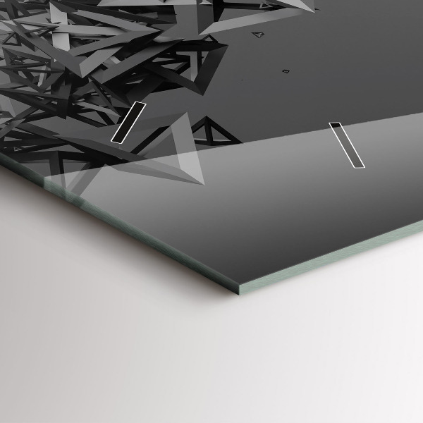 Ceas orizontale de perete din sticlă Abstracția