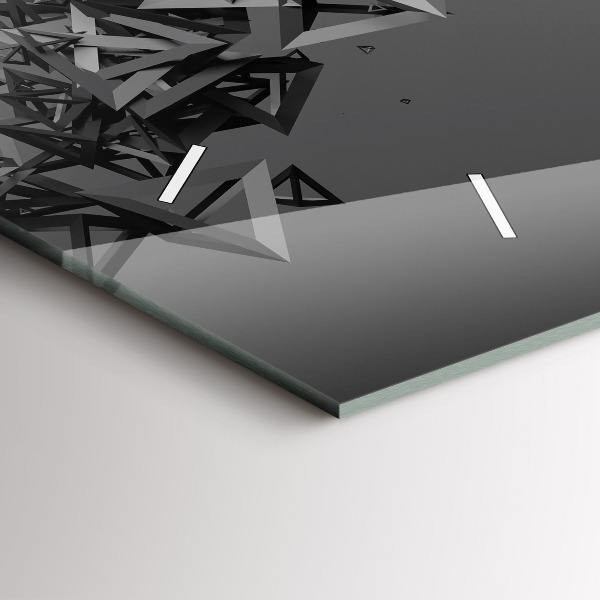 Ceas orizontale de perete din sticlă Abstracția