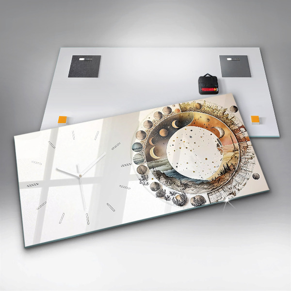 Ceas orizontale de perete din sticlă Ceas de astronomie
