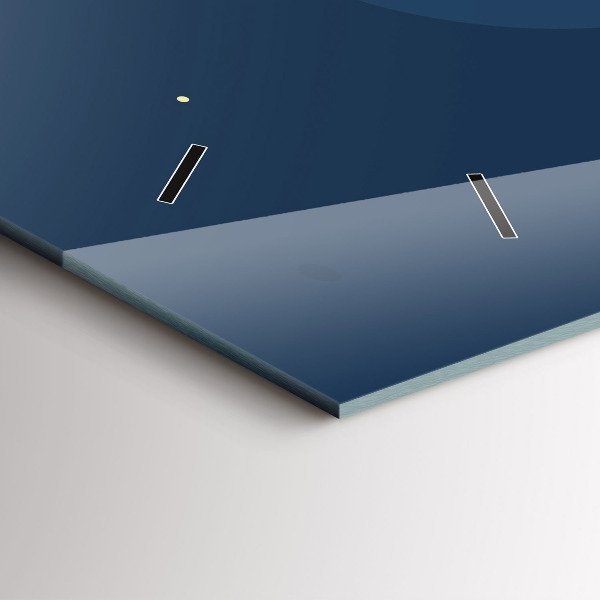 Ceas orizontale de perete din sticlă Valuri albastre