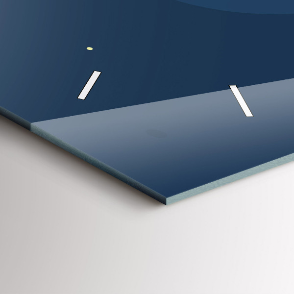 Ceas orizontale de perete din sticlă Valuri albastre