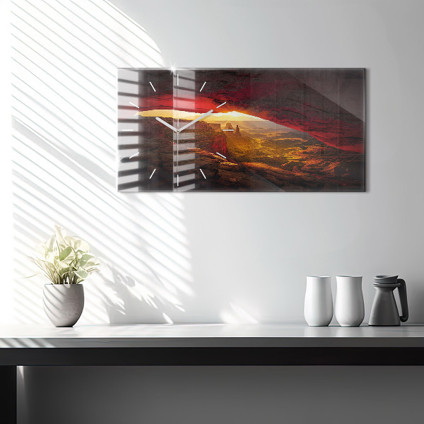 Ceas orizontale de perete din sticlă Marele Canion Arizona