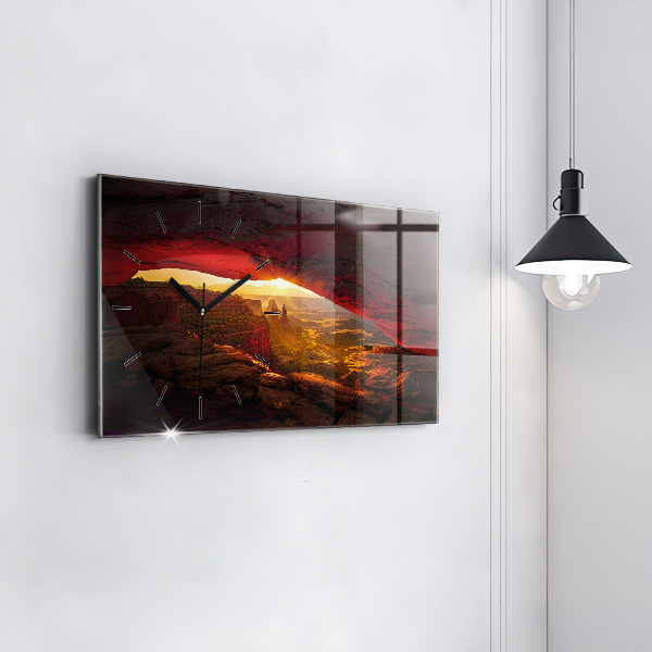 Ceas orizontale de perete din sticlă Marele Canion Arizona