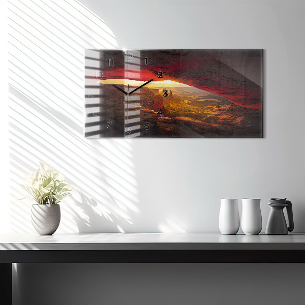 Ceas orizontale de perete din sticlă Marele Canion Arizona