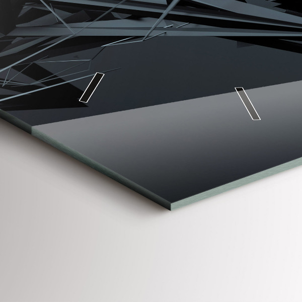 Ceas orizontale de perete din sticlă Abstracția neagră