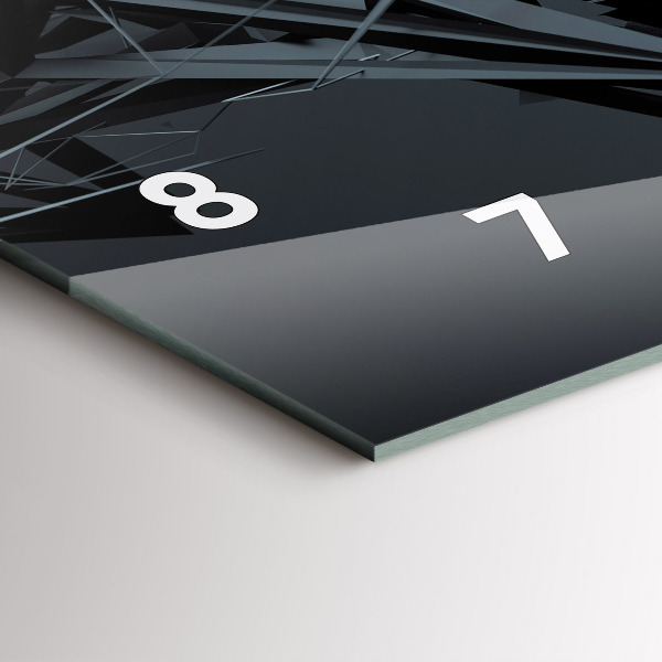 Ceas orizontale de perete din sticlă Abstracția neagră