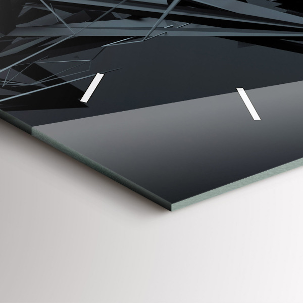 Ceas orizontale de perete din sticlă Abstracția neagră