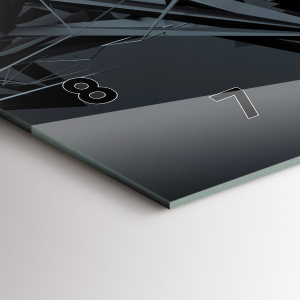 Ceas orizontale de perete din sticlă Abstracția neagră