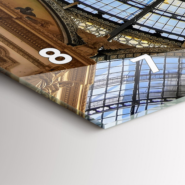 Ceas orizontale de perete din sticlă Mall din Milano