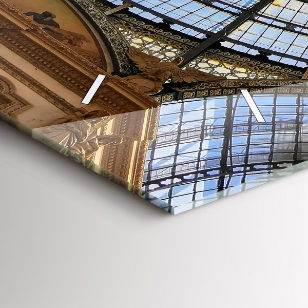 Ceas orizontale de perete din sticlă Mall din Milano