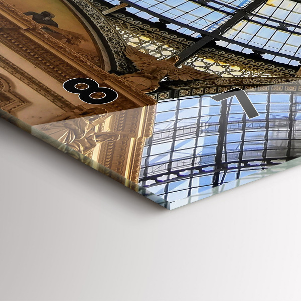 Ceas orizontale de perete din sticlă Mall din Milano