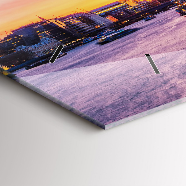 Ceas orizontale de perete din sticlă Vedere a Londrei