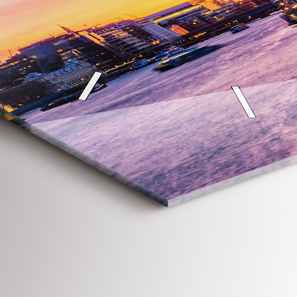 Ceas orizontale de perete din sticlă Vedere a Londrei