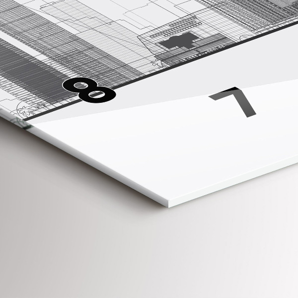 Ceas orizontale de perete din sticlă Panorama San Francisco