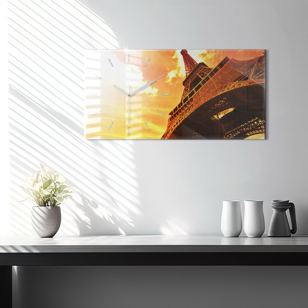 Ceas orizontale de perete din sticlă Turnul Eiffel din Paris