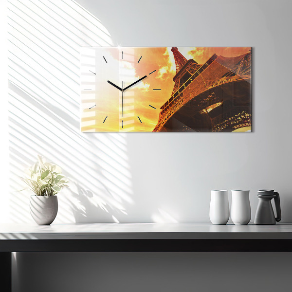 Ceas orizontale de perete din sticlă Turnul Eiffel din Paris