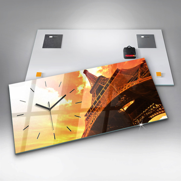 Ceas orizontale de perete din sticlă Turnul Eiffel din Paris
