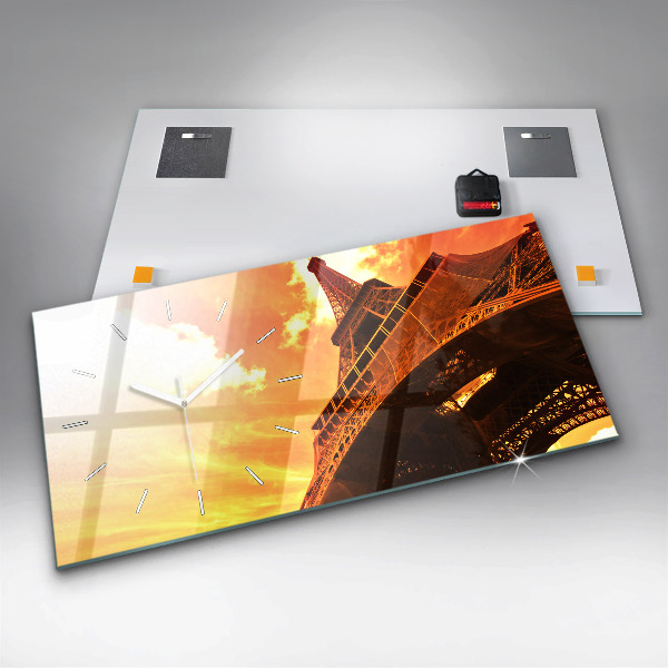 Ceas orizontale de perete din sticlă Turnul Eiffel din Paris