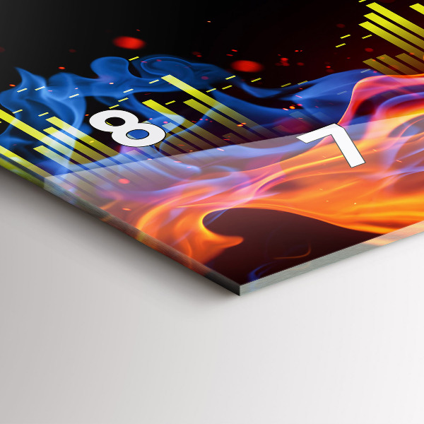 Ceas orizontale de perete din sticlă Căști și unde sonore