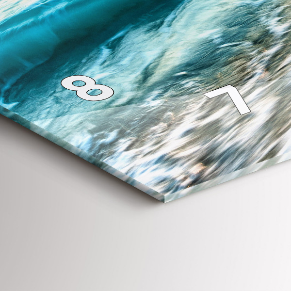 Ceas orizontale de perete din sticlă Plaja, mare si nisip