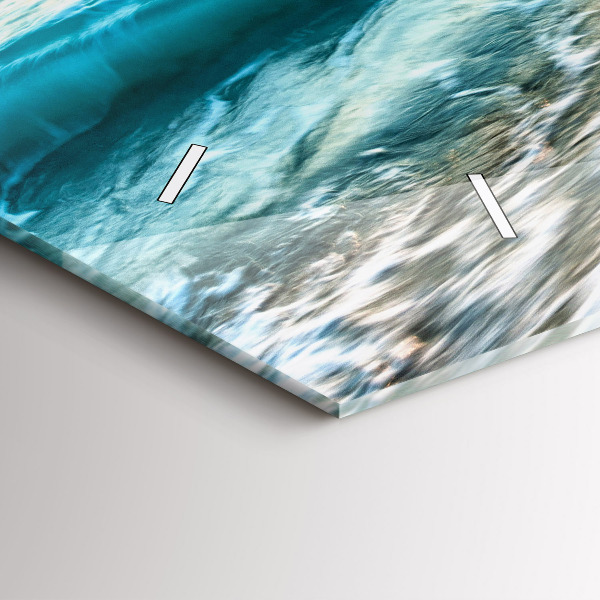 Ceas orizontale de perete din sticlă Plaja, mare si nisip