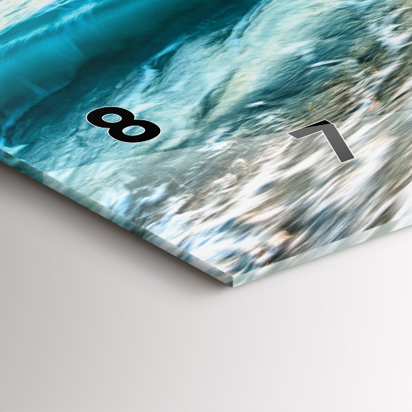 Ceas orizontale de perete din sticlă Plaja, mare si nisip