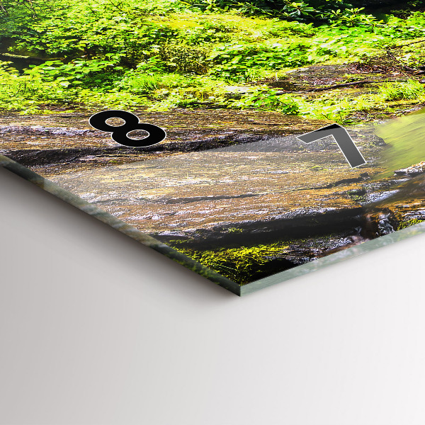 Ceas orizontale de perete din sticlă Cascada de pădure