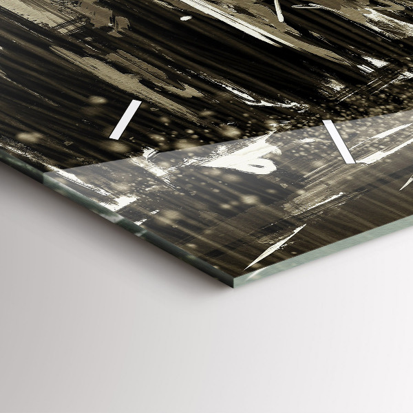 Ceas orizontale de perete din sticlă Femeie într-o noapte ploioasă