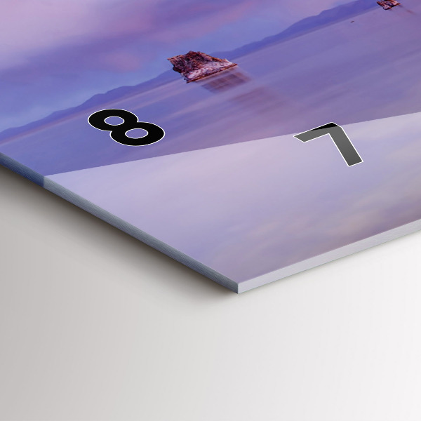 Ceas orizontale de perete din sticlă Răsărit din California