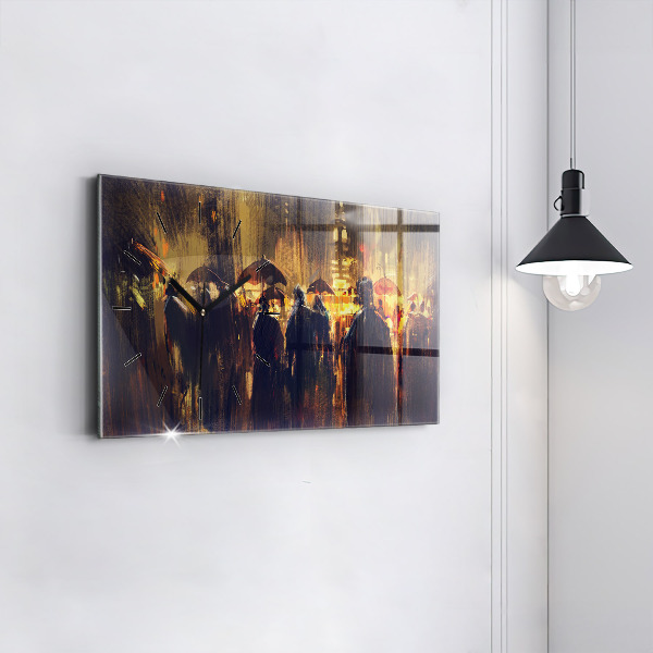 Ceas orizontale de perete din sticlă Impresionismul în artă Rynek