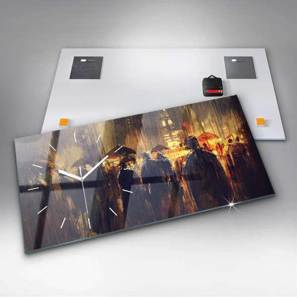Ceas orizontale de perete din sticlă Impresionismul în artă Rynek