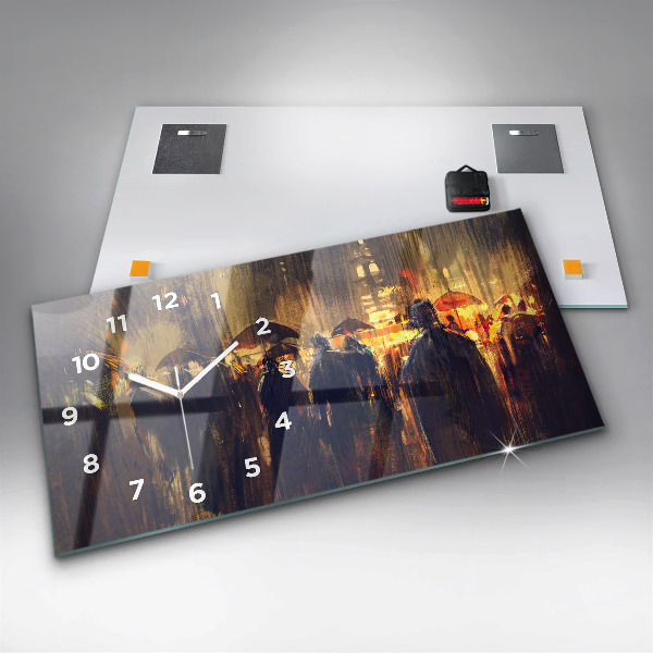 Ceas orizontale de perete din sticlă Impresionismul în artă Rynek