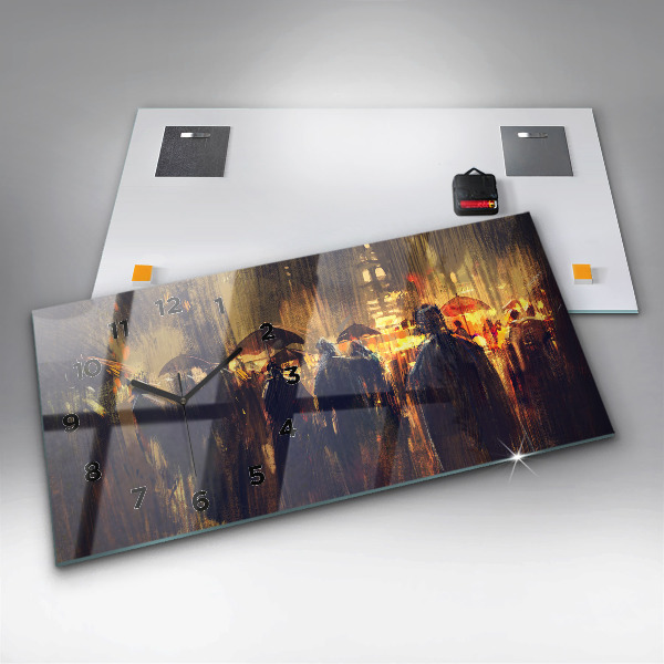 Ceas orizontale de perete din sticlă Impresionismul în artă Rynek