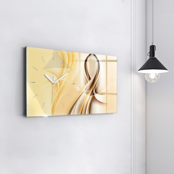 Ceas orizontale de perete din sticlă Valuri abstracte