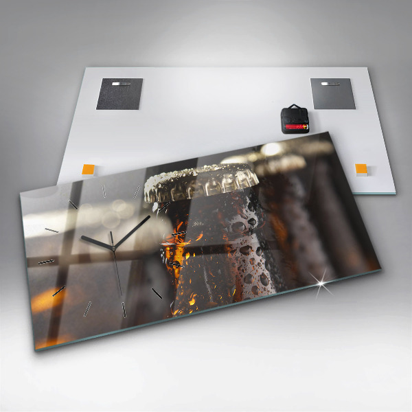 Ceas orizontale de perete din sticlă Sticle de sticlă