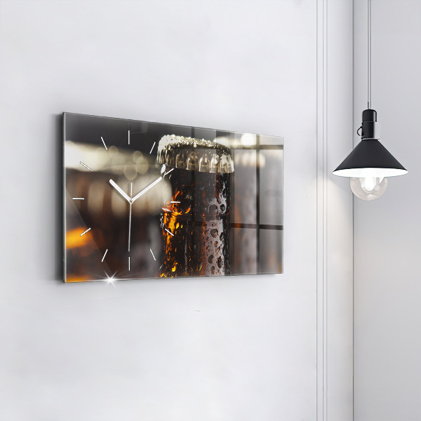 Ceas orizontale de perete din sticlă Sticle de sticlă