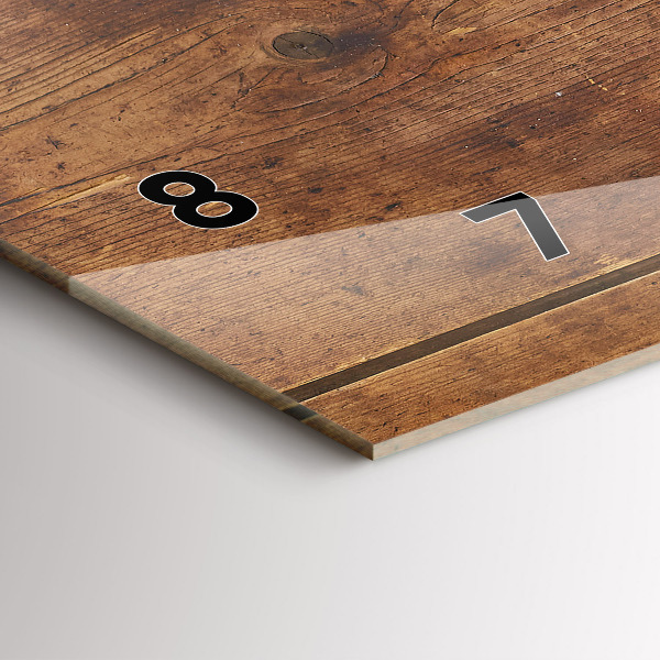 Ceas orizontale de perete din sticlă Lemn rustic