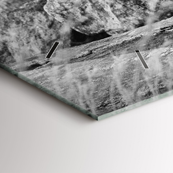 Ceas orizontale de perete din sticlă Rezumat - Leu